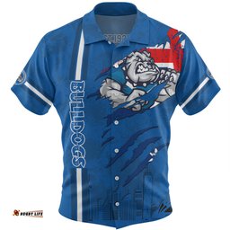 Amazing Aussie Canterbury Bankstown Bulldogs Happy Australia Day Flag Scratch Style Hawaiian Shirt