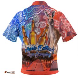 Amazing Aussie Australia Kangaroo Aboriginal Camping Custom Aussie Outback Camping with Beer Hawaiian Shirt