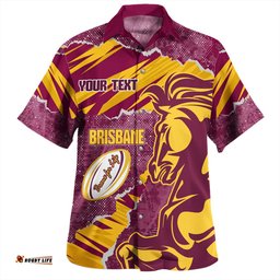 Amazing Aussie Brisbane Broncos Theme Song Hawaiian Shirt