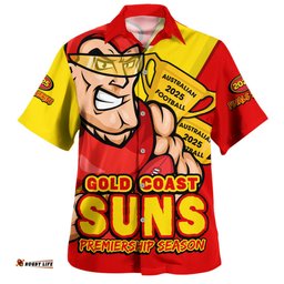 Amazing Aussie Gold Coast SUNS Australian Football Finals Premiership Spirit Hawaiian Shirt