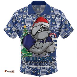 Amazing Aussie Canterbury Bankstown Bulldogs Merry Ugly Christmas Comic Style Hawaiian Shirt