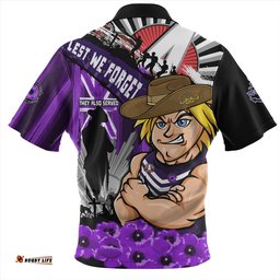 Amazing Aussie Fremantle ANZAC Day Honor Purple Valor And Spirit Hawaiian Shirt