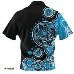 Amazing Aussie Australia Indigenous Turtle Aboriginal Dot Art Blue Hawaiian Shirt