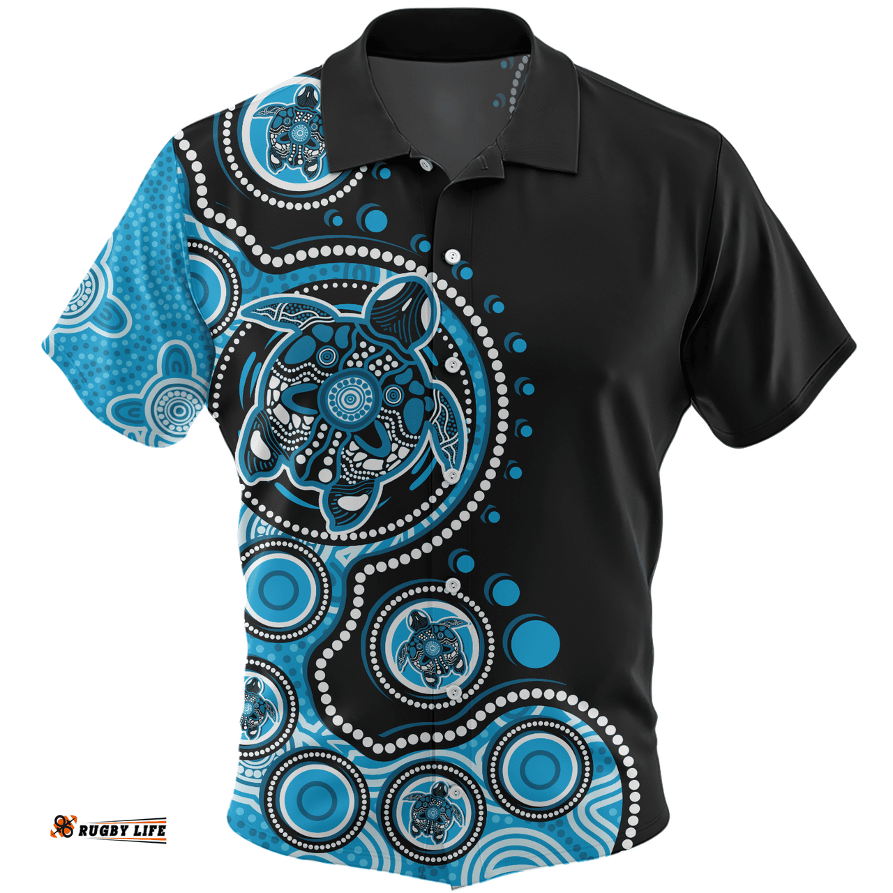 Amazing Aussie Australia Indigenous Turtle Aboriginal Dot Art Blue Hawaiian Shirt