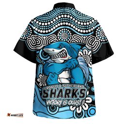 Amazing Aussie Cronulla Sutherland Sharks Aboriginal Inspired Tough Fan Rugby For Life Hawaiian Shirt