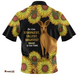 Amazing Aussie Australia Kangaroo Aboriginal Custom Aboriginal Sunflowers With Kangaroo Be The Strongest Dot Painting Art Hawaiian Shirt