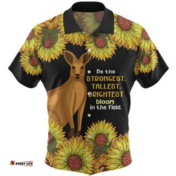 Amazing Aussie Australia Kangaroo Aboriginal Custom Aboriginal Sunflowers With Kangaroo Be The Strongest Dot Painting Art Hawaiian Shirt