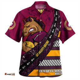 Amazing Aussie Brisbane Broncos Theme Song For Rugby With Sporty Style Hawaiian Shirt