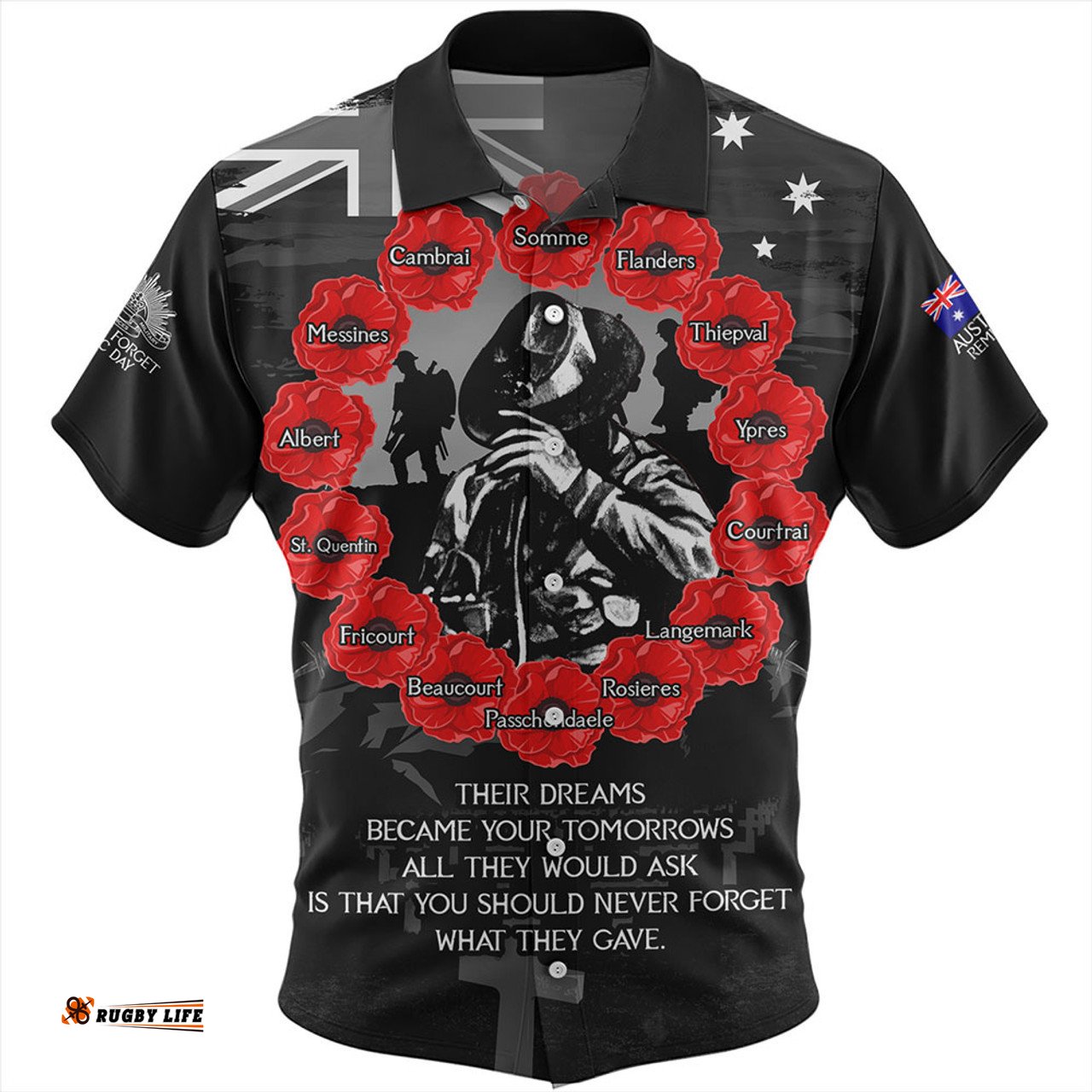 Amazing Aussie Australia Anzac Day Lest We Forget Battlefields Remembered Hawaiian Shirt