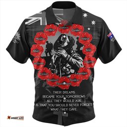 Amazing Aussie Australia Anzac Day Lest We Forget Battlefields Remembered Hawaiian Shirt