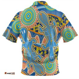 Amazing Aussie Australia Platypus Aboriginal Blue Platypus With Aboriginal Art Dot Painting Patterns Inspired Hawaiian Shirt