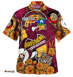 Amazing Aussie Brisbane Broncos Naidoc Week Custom Brisbane Broncos Naidoc Week For Our Elders Bronx for Life Sport Style Hawaiian Shirt