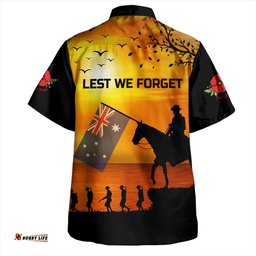 Amazing Aussie Australia Lest We Forget Anzac Horse Brigade Hawaiian Shirt
