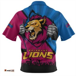 Amazing Aussie Brisbane Lions Breaking Through Fan Design Hawaiian Shirt