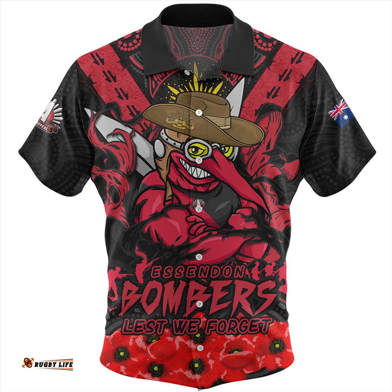 Amazing Aussie Essendon Ripped Legacy Of The Game The ANZAC Spirit Lives On Hawaiian Shirt