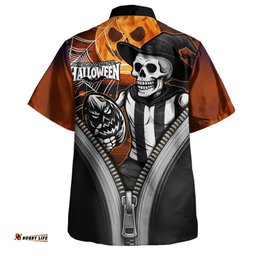 Amazing Aussie Collingwood Halloween Night Reaper Zipper Hawaiian Shirt