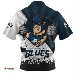 Amazing Aussie Carlton Breaking Through Fan Design Hawaiian Shirt