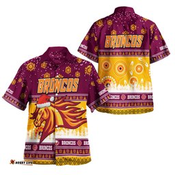 Amazing Aussie Brisbane Broncos Christmas Custom Brisbane Broncos Ugly Christmas And Aboriginal Patterns Hoodie Hawaiian Shirt