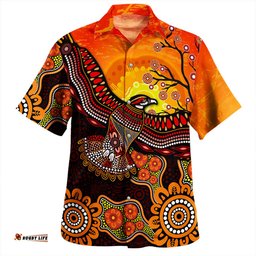 Amazing Aussie Australia Eagle Aboriginal Dot Painting Traditional Hawaiian Shirt