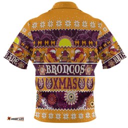 Amazing Aussie Brisbane Broncos Christmas Aboriginal Custom Indigenous Knitted Ugly Xmas Style Hawaiian Shirt