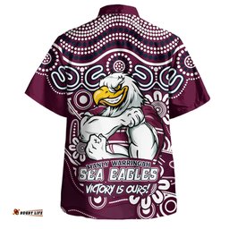 Amazing Aussie Manly Warringah Sea Eagles Aboriginal Inspired Tough Fan Rugby For Life Ver 2.0 Hawaiian Shirt