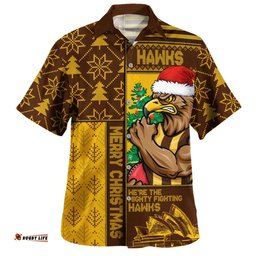 Amazing Aussie Hawthorn Merry Christmas Knit Style Festive Spirit Hawaiian Shirt