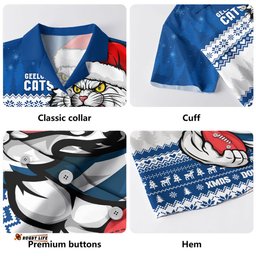 Amazing Aussie Geelong Cats Merry Christmas Down Under Footy Power Style Hawaiian Shirt