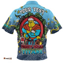 Amazing Aussie Gold Coast Titans Christmas Custom Merry Christmas Our Beloved Team With Aboriginal Dot Art Pattern Hawaiian Shirt