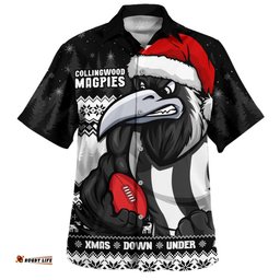 Amazing Aussie Collingwood Merry Christmas Down Under Footy Power Style Hawaiian Shirt