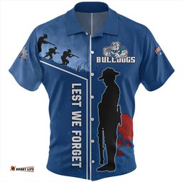 Amazing Aussie Canterbury Bankstown Bulldogs Anzac Day Lest We Forget Poppy Hawaiian Shirt