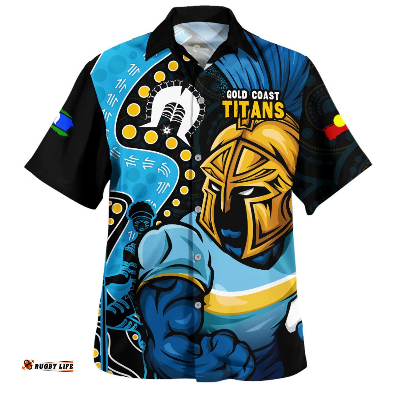 Amazing Aussie Gold Coast Titans NAIDOC Indigenous Warrior Spirit Hawaiian Shirt
