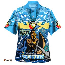 Amazing Aussie Gold Coast Titans Naidoc Week Custom For Our Elders Home Jersey Shirt Hawaiian Shirt