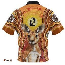 Amazing Aussie Australia Aboriginal Kangaroo Dreaming With Dot Art Hawaiian Shirt
