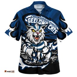 Amazing Aussie Geelong Cats Premiership Series Flame Edition Hawaiian Shirt