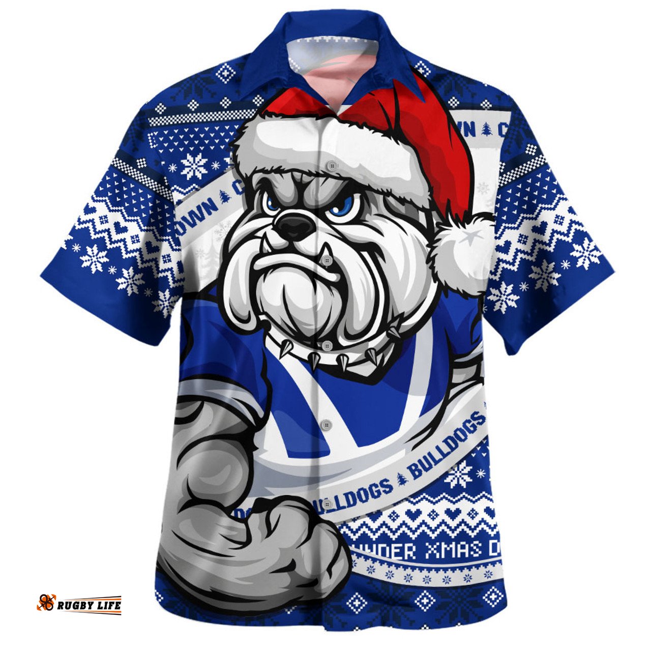 Amazing Aussie Canterbury Bankstown Bulldogs Ugly Knit Style For Christmas Game Fans Hawaiian Shirt