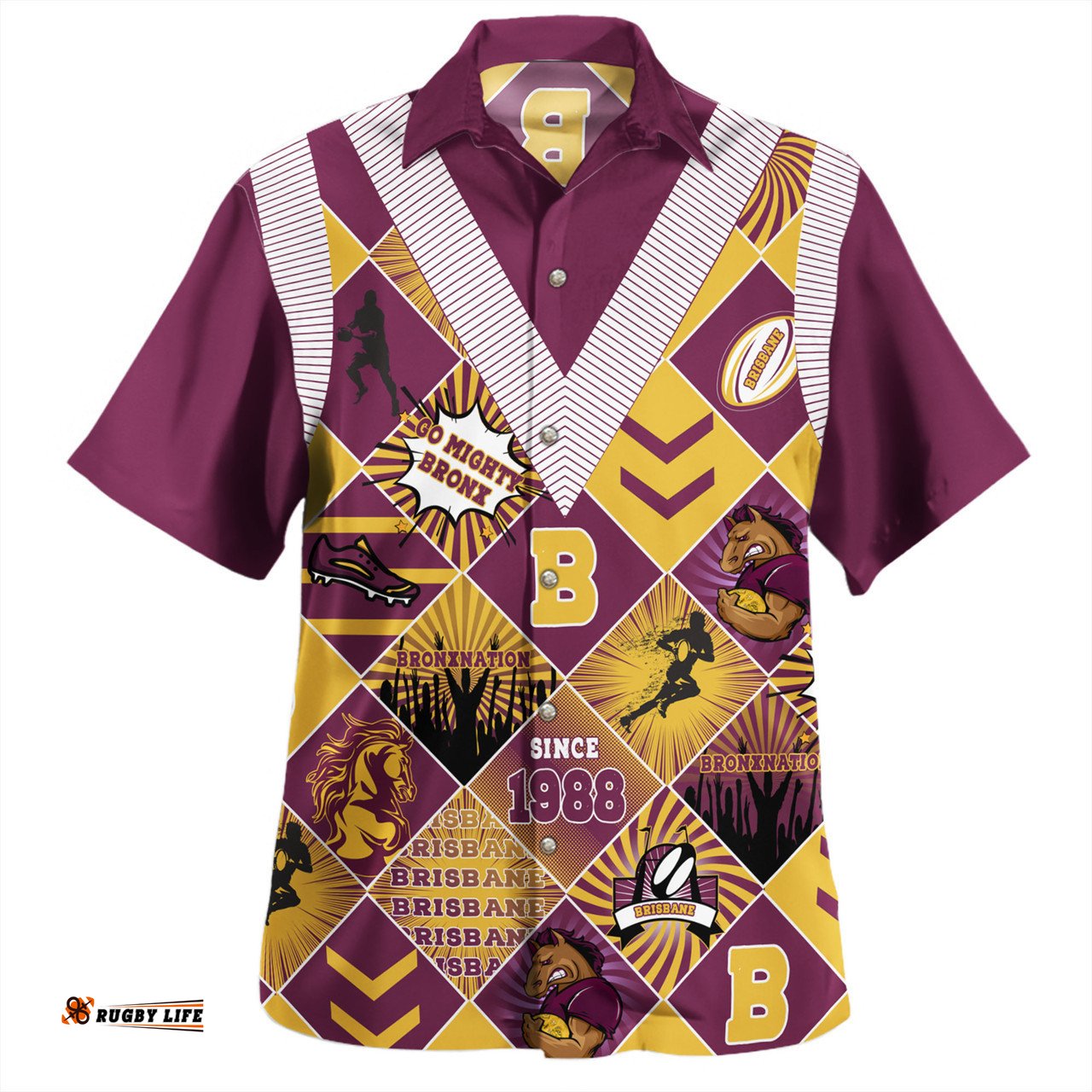 Amazing Aussie Brisbane Broncos Argyle Patterns Style Tough Fan Rugby For Life Hawaiian Shirt