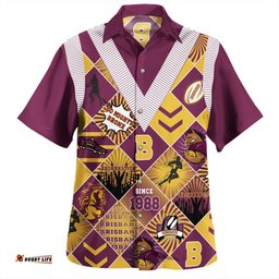 Amazing Aussie Brisbane Broncos Argyle Patterns Style Tough Fan Rugby For Life Hawaiian Shirt
