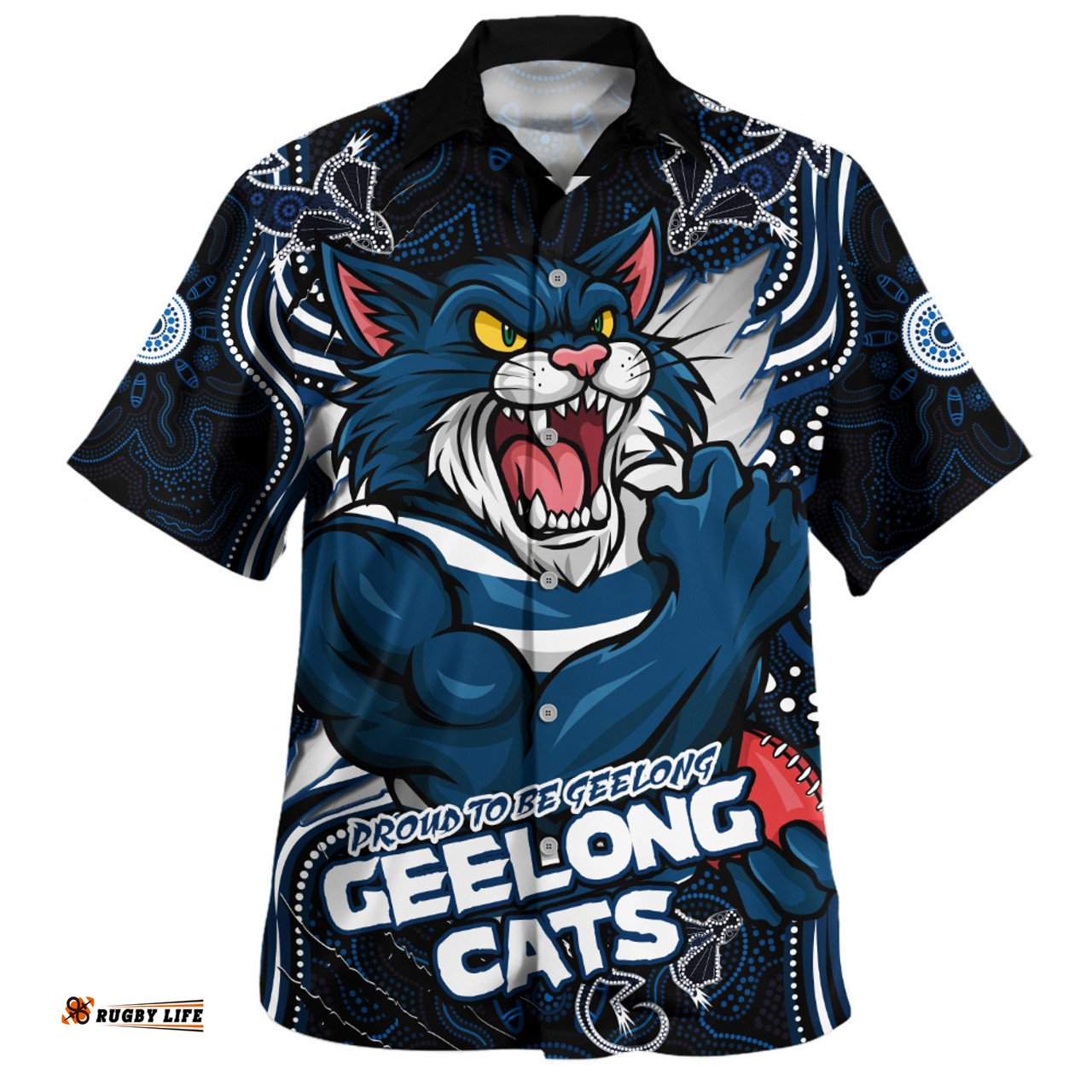Amazing Aussie Geelong Cats Spirit Warriors Of The Game Hawaiian Shirt