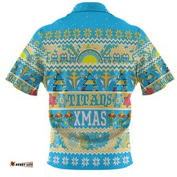 Amazing Aussie Gold Coast Titans Christmas Aboriginal Custom Indigenous Knitted Ugly Xmas Style Hawaiian Shirt