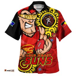 Amazing Aussie Gold Coast SUNS Power Through Generations NAIDOC Edition Hawaiian Shirt