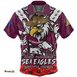 Amazing Aussie Manly Warringah Sea Eagles Ripped Legacy Of The Game The ANZAC Spirit Lives On Hawaiian Shirt