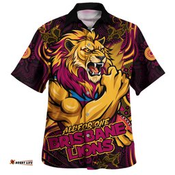 Amazing Aussie Brisbane Lions Spirit Warriors Of The Game Hawaiian Shirt