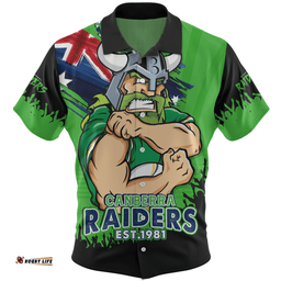 Amazing Aussie Canberra Raiders Heart Of A Fighter Tough And Fearless Hawaiian Shirt