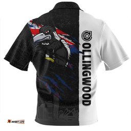 Amazing Aussie Collingwood Burning Passion Of Power Scratch Style Hawaiian Shirt