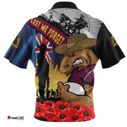 Amazing Aussie Brisbane Broncos United In Spirit Anzac Day Tribute Hawaiian Shirt