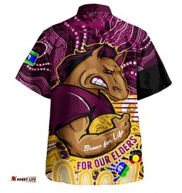 Amazing Aussie Brisbane Broncos Naidoc Week Custom Brisbane Broncos For Our Elders Aboriginal Inspired Hawaiian Shirt