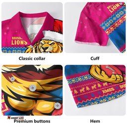 Amazing Aussie Brisbane Lions Merry Christmas Down Under Footy Power Style Hawaiian Shirt