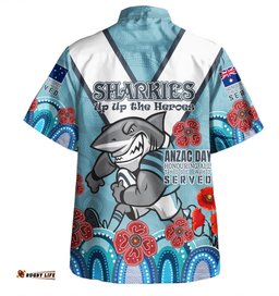 Amazing Aussie Cronulla Sutherland Sharks Anzac Custom Up Up The Heroes Shirt Hawaiian Shirt