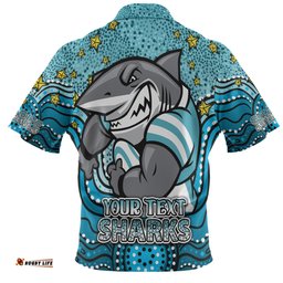 Amazing Aussie Cronulla Sutherland Sharks Custom Custom With Aboriginal Inspired Style Of Dot Painting Patterns  Hawaiian Shirt