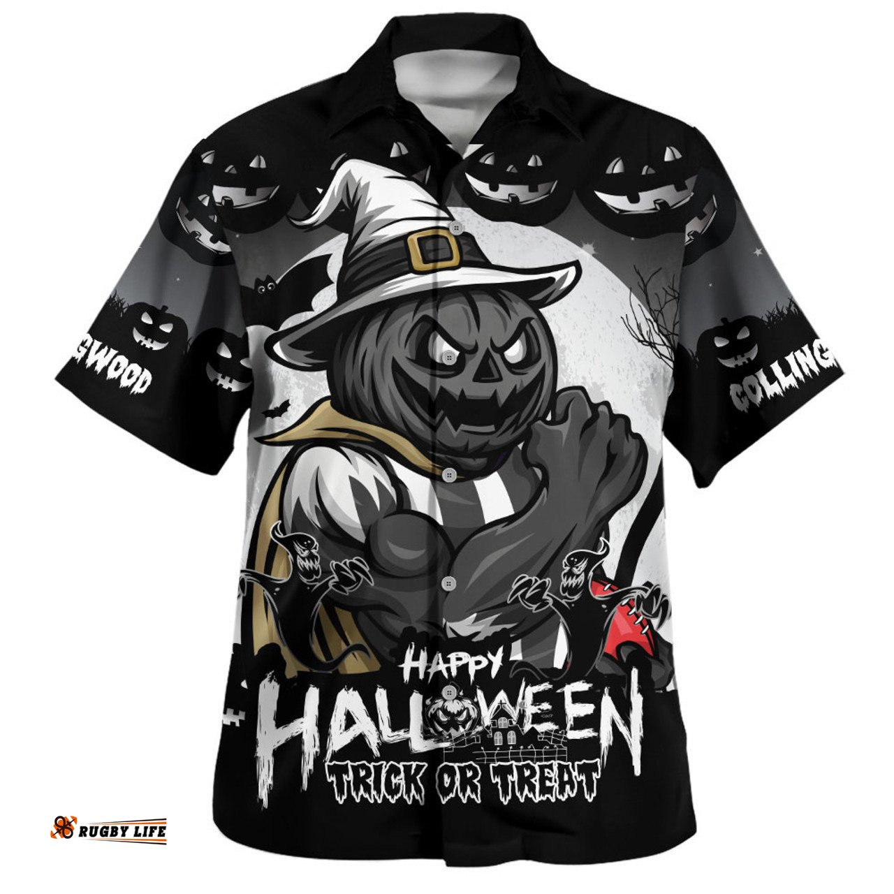 Amazing Aussie Collingwood Dark Pumpkin Halloween Spirit Hawaiian Shirt